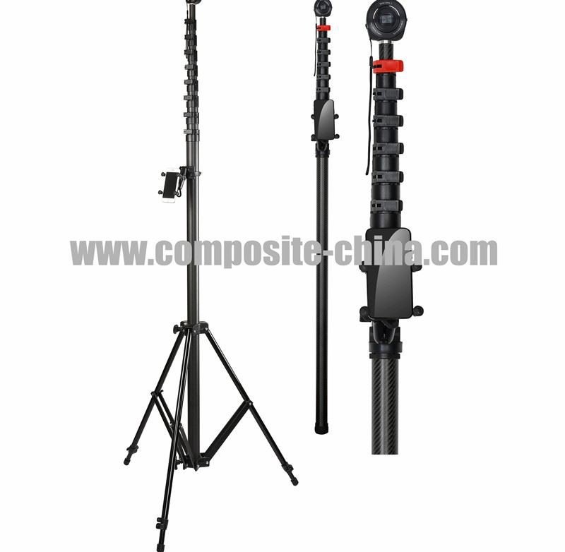 Poteau de photographie en fibre de carbone avec charge supérieure 6 kg, fonct...